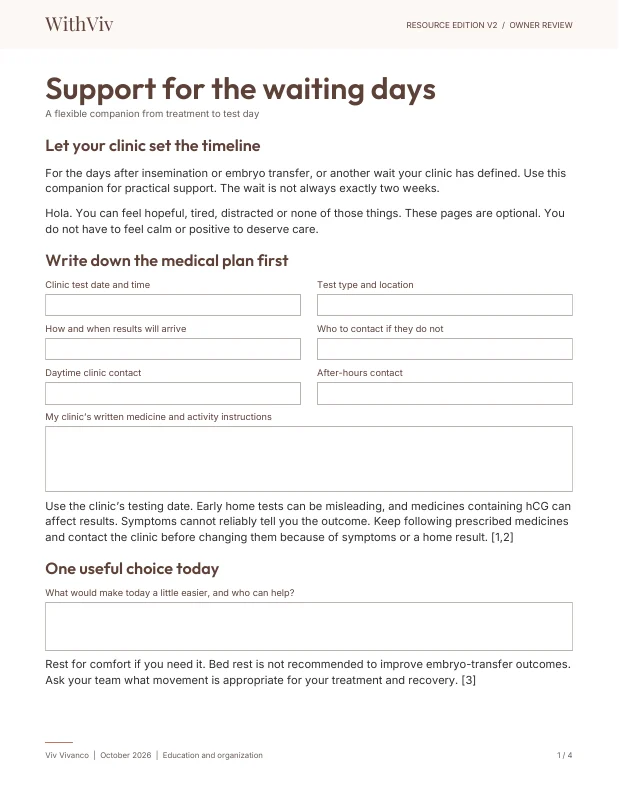 Support for the waiting days