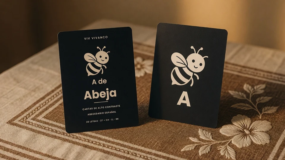 The real A de Abeja title and A cards.